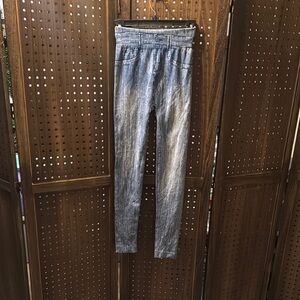 Blue Stretchy Leggings‎ with Elastic Waistband